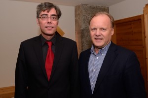 Stephan Werhahn (rechts), designierter Bundestags-Sitzenkandidat der "Freien Wähler", Achim von Michel (BVMW Bayern)