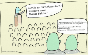 Gut in Szene gesetzt von H. Kopp-Wichmann, finde ich. Danke dafür. Aus der Entfernung lustig anzuschauen. Aus meiner Sicht sind das "blinde Flecken". "Ich sehe nicht, dass ich nicht sehe." Die Absichten sind aus meiner Erfahrung auf beiden Seiten konstruktiv doch die Wirkungen der Kommunikation sind eher tragisch. Es braucht "Übersetzungshilfe" und Unterstützung diese Absichten konstruktiv in Szene zu setzen. 