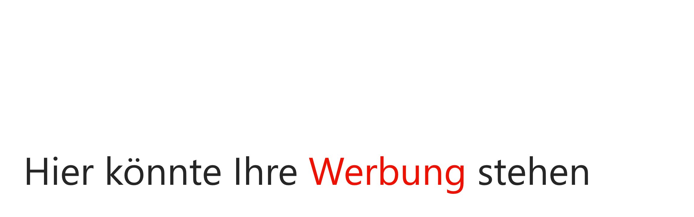 Werbung Platzhalter